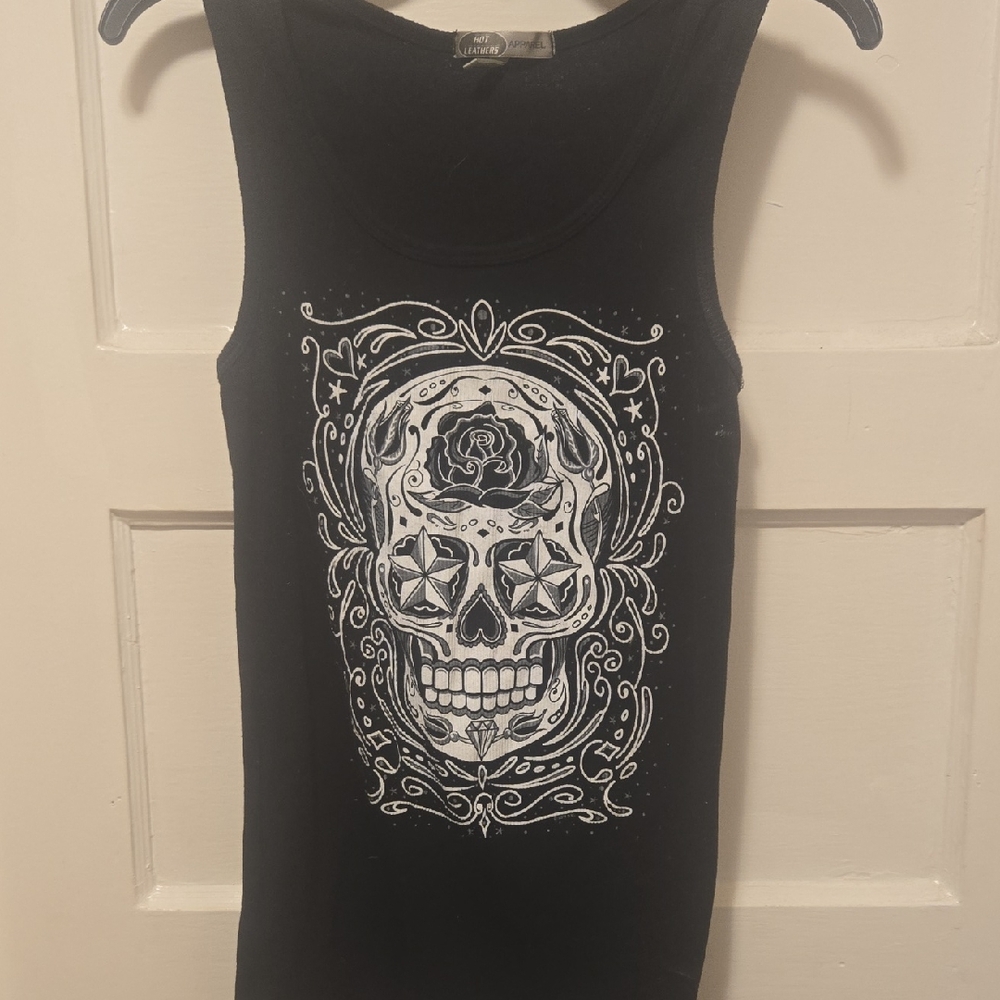 Black Skull Graphic Tank Top